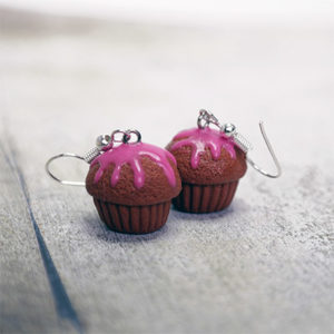 Epres muffin fülbevaló