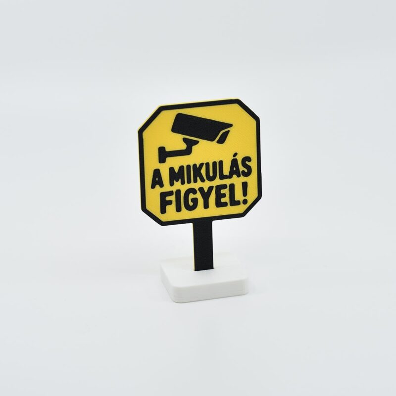 A Mikulás figyel manó tábla