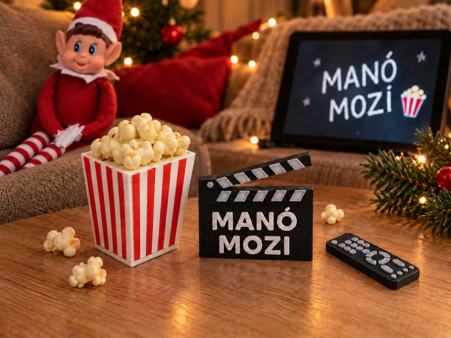 Karácsonyi manó mozizik mini popcornnal