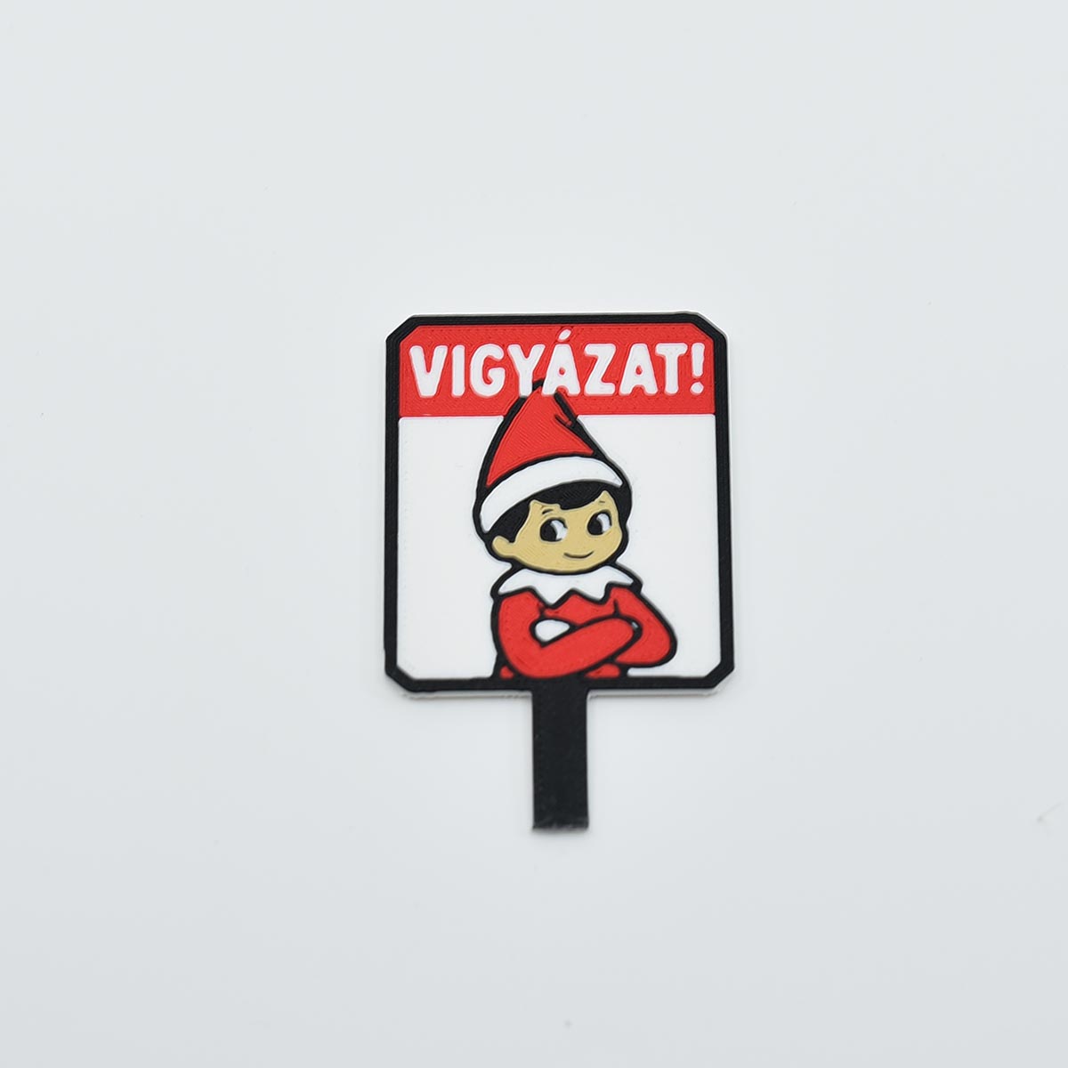 Vigyázat karácsonyi manó tábla - Image 2